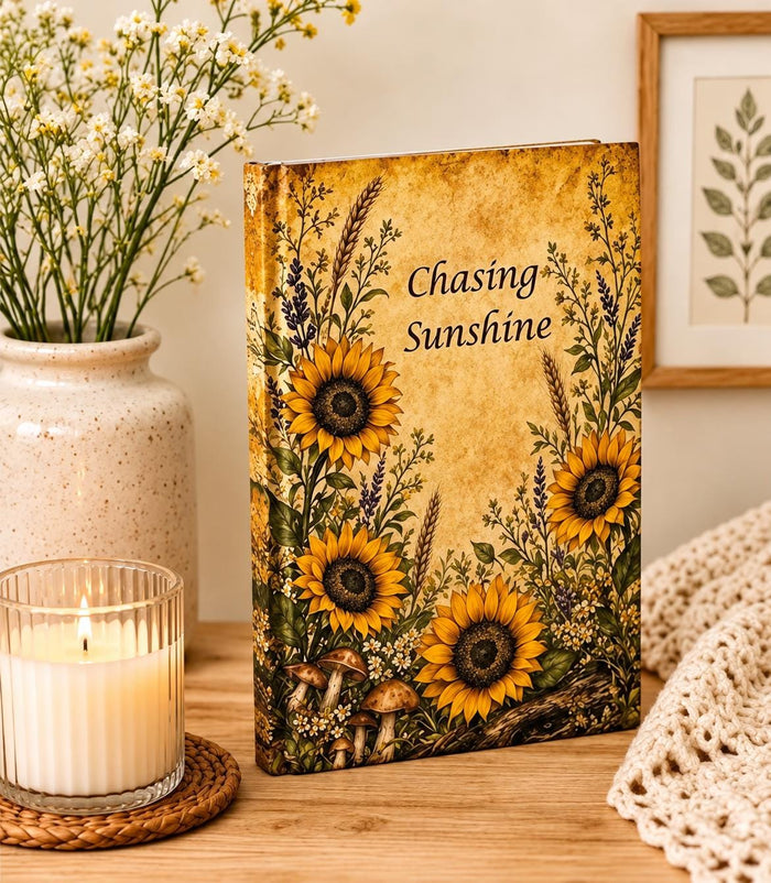 Sunflower Journal Hardcover, Floral Bouquet Notebook, Gift for Her