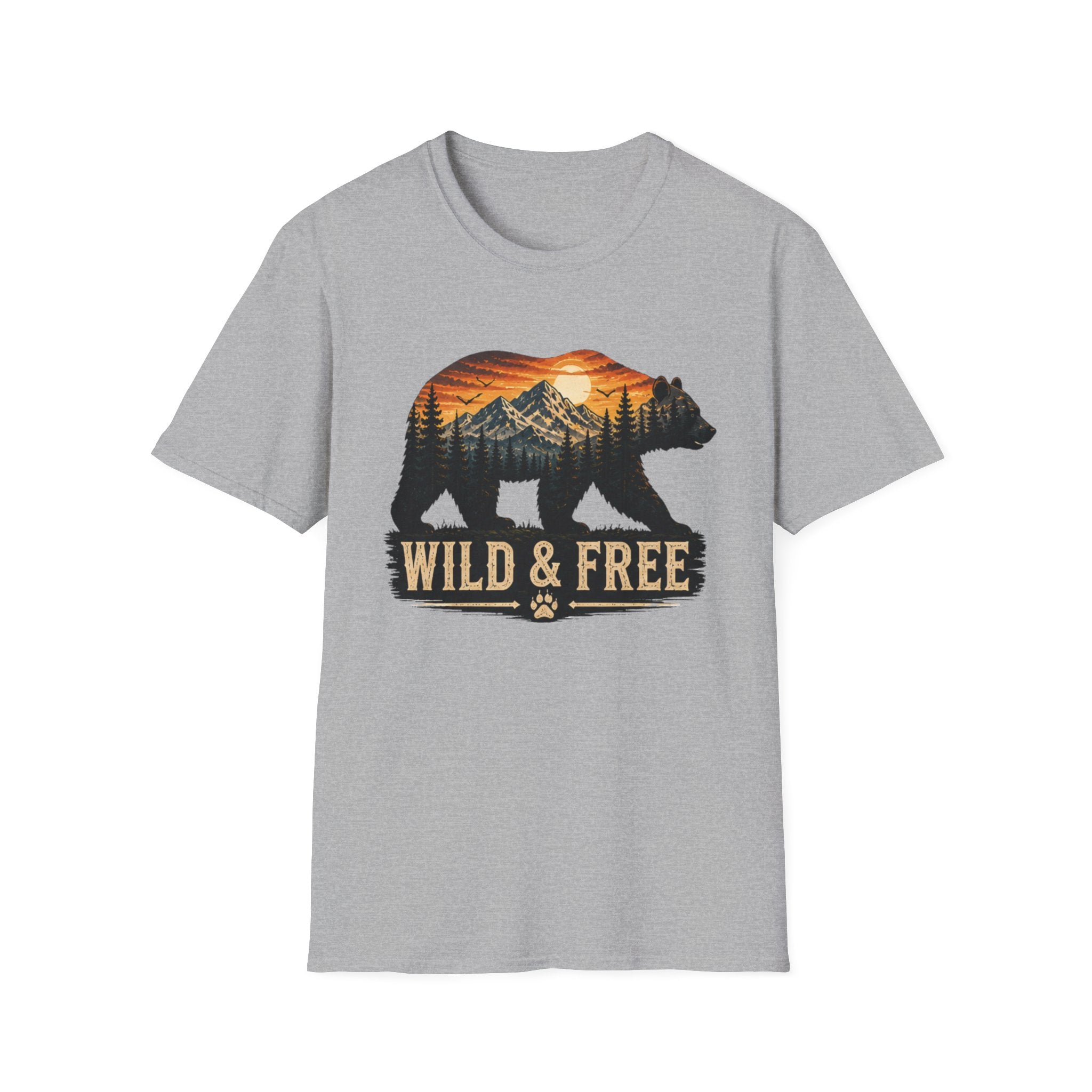 Wild and Free Bear Shirt|Outdoor Graphic Tee|Nature Adventure Shirt|Mountain Bear T-Shirt|Camping Hiking Shirt|Gift for Outdoor|FathersDay