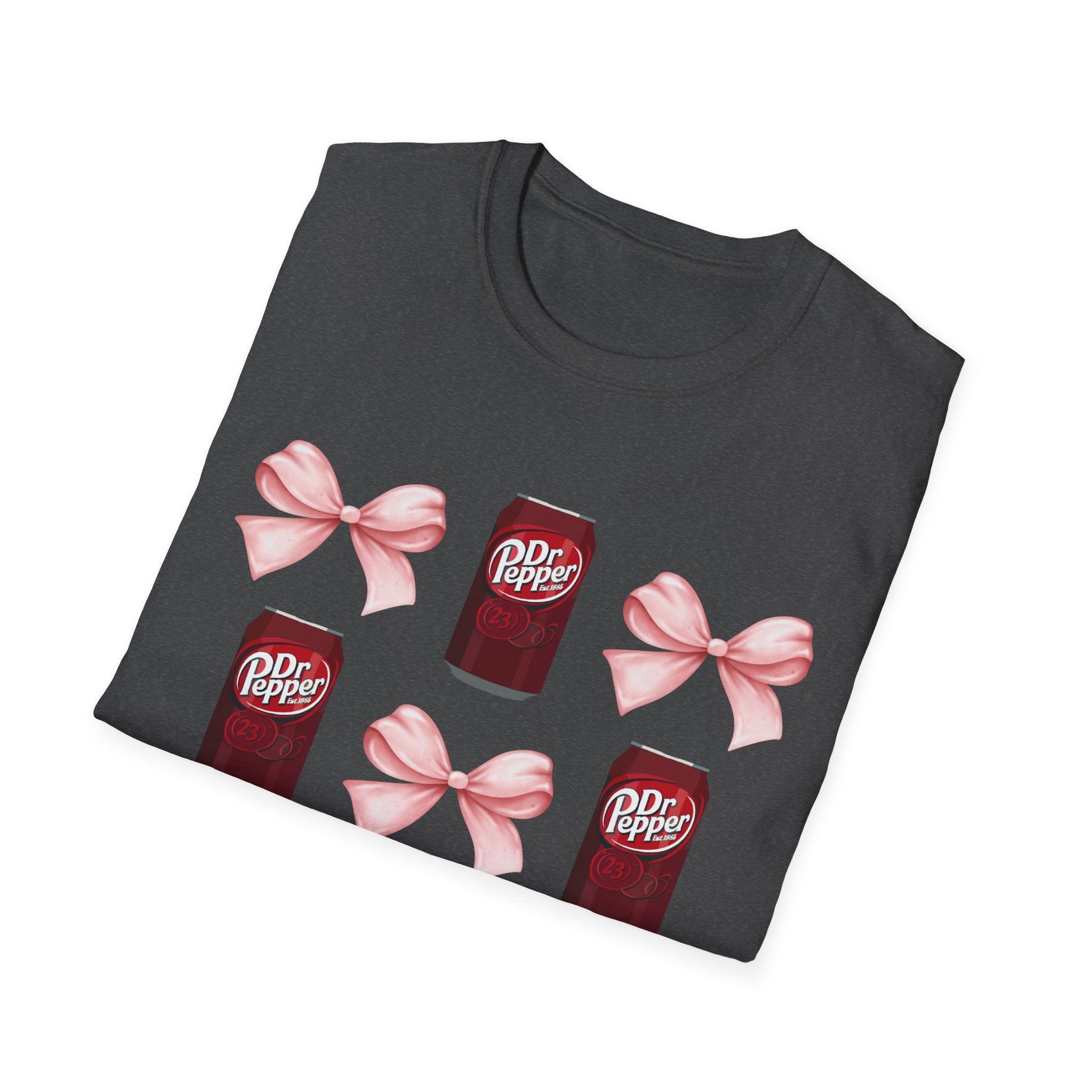 Dr Pepper Tshirt with Pink Bows  | Soda Pattern Tee