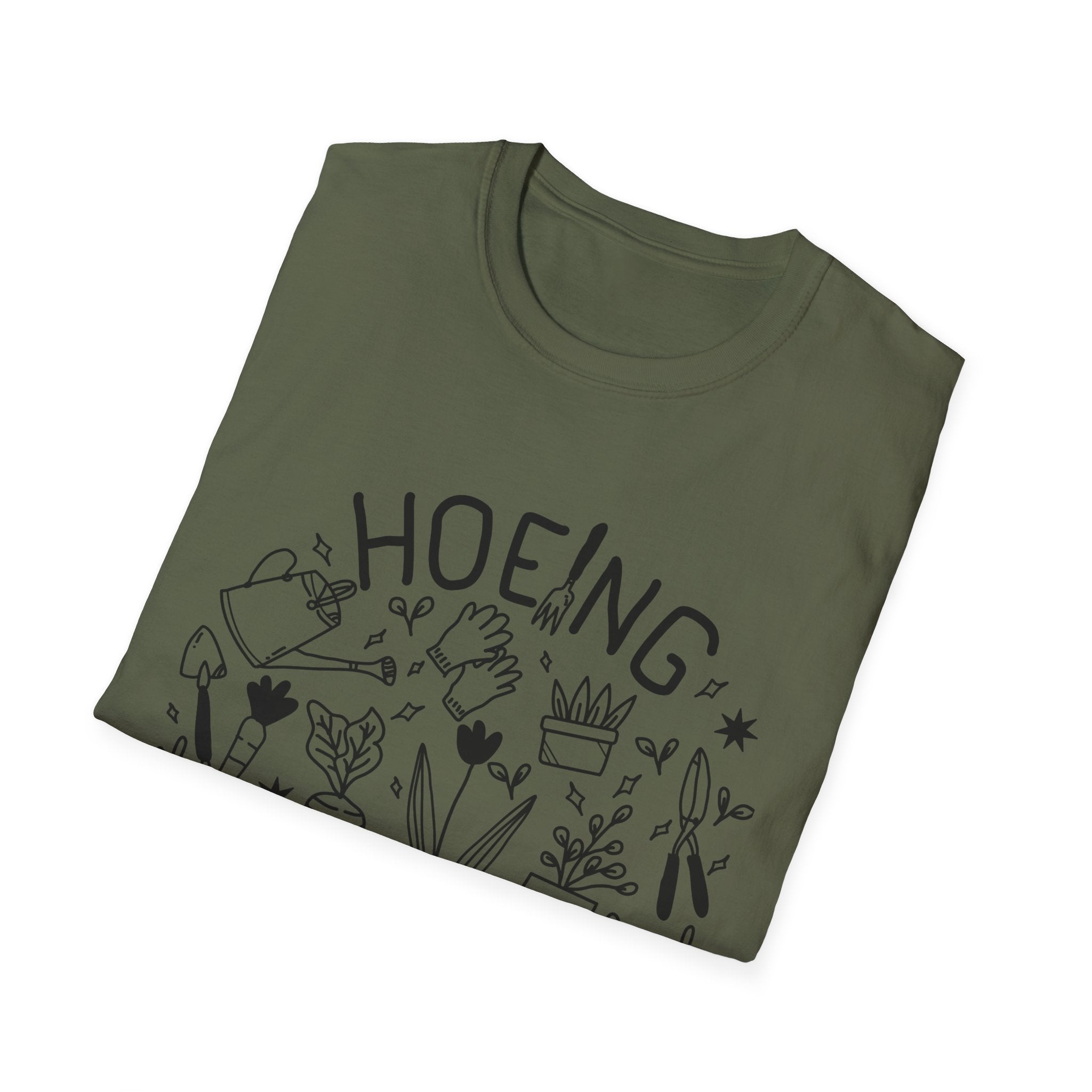 Hoeing Ain't Easy T-Shirt | Humorous Gardening Tee, Plant Lover Garden Crew|