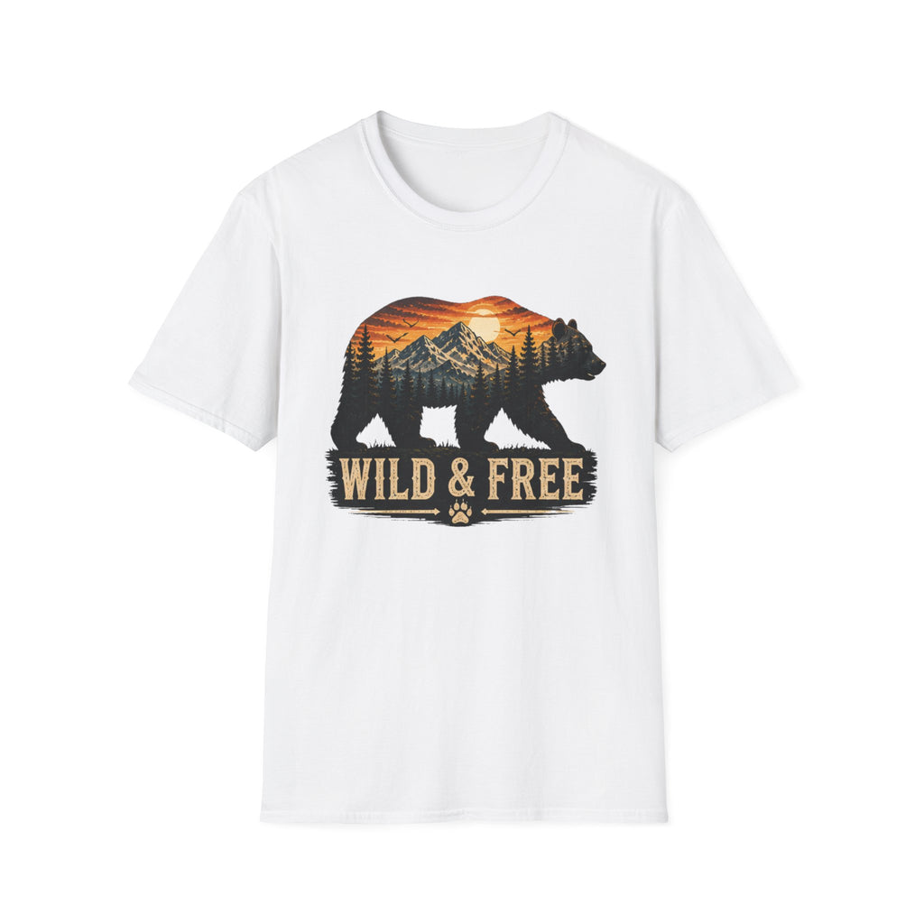 Wild and Free Bear Shirt|Outdoor Graphic Tee|Nature Adventure Shirt|Mountain Bear T-Shirt|Camping Hiking Shirt|Gift for Outdoor|FathersDay