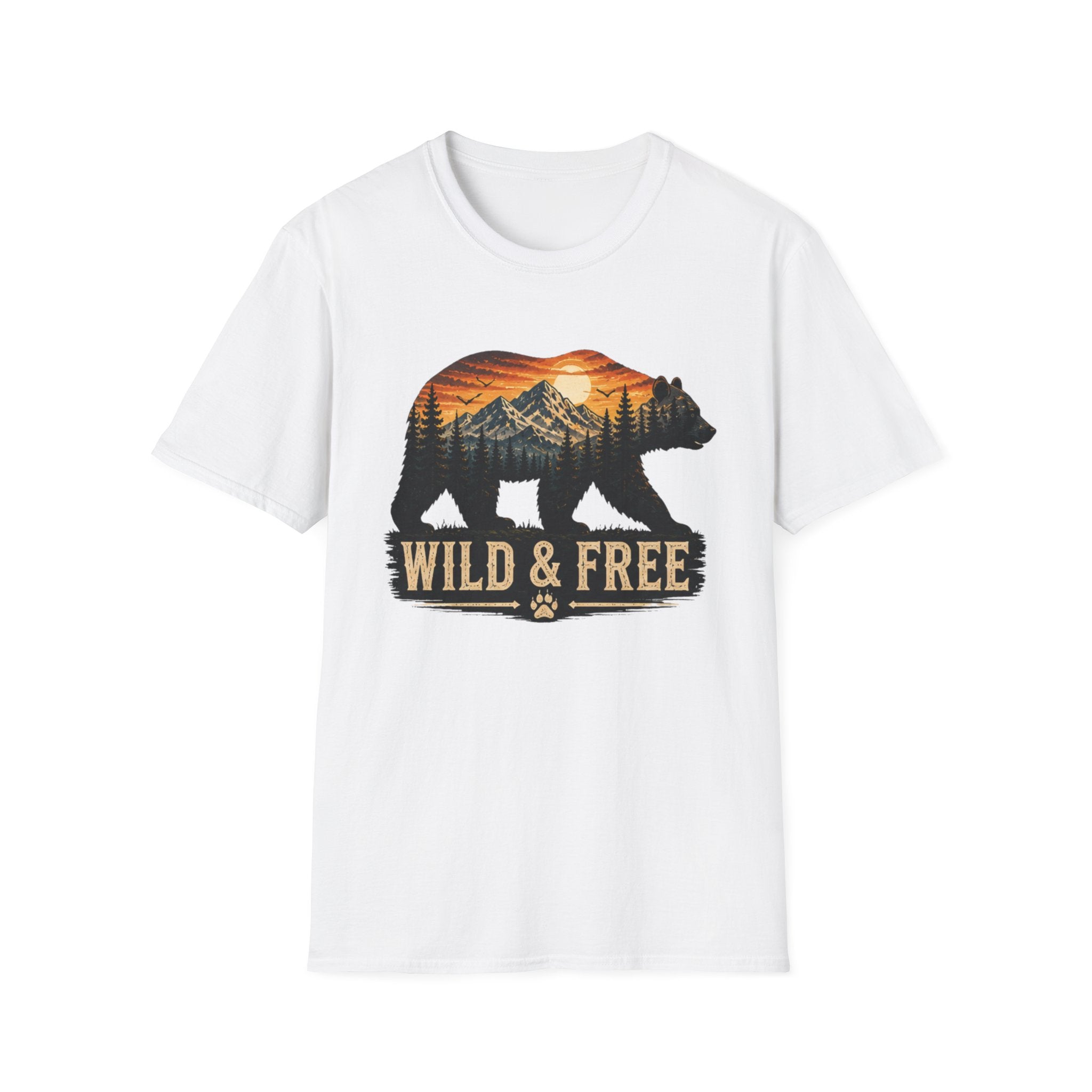Wild and Free Bear Shirt|Outdoor Graphic Tee|Nature Adventure Shirt|Mountain Bear T-Shirt|Camping Hiking Shirt|Gift for Outdoor|FathersDay