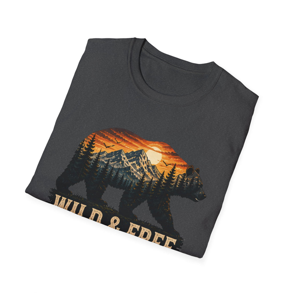 Wild and Free Bear Shirt|Outdoor Graphic Tee|Nature Adventure Shirt|Mountain Bear T-Shirt|Camping Hiking Shirt|Gift for Outdoor|FathersDay