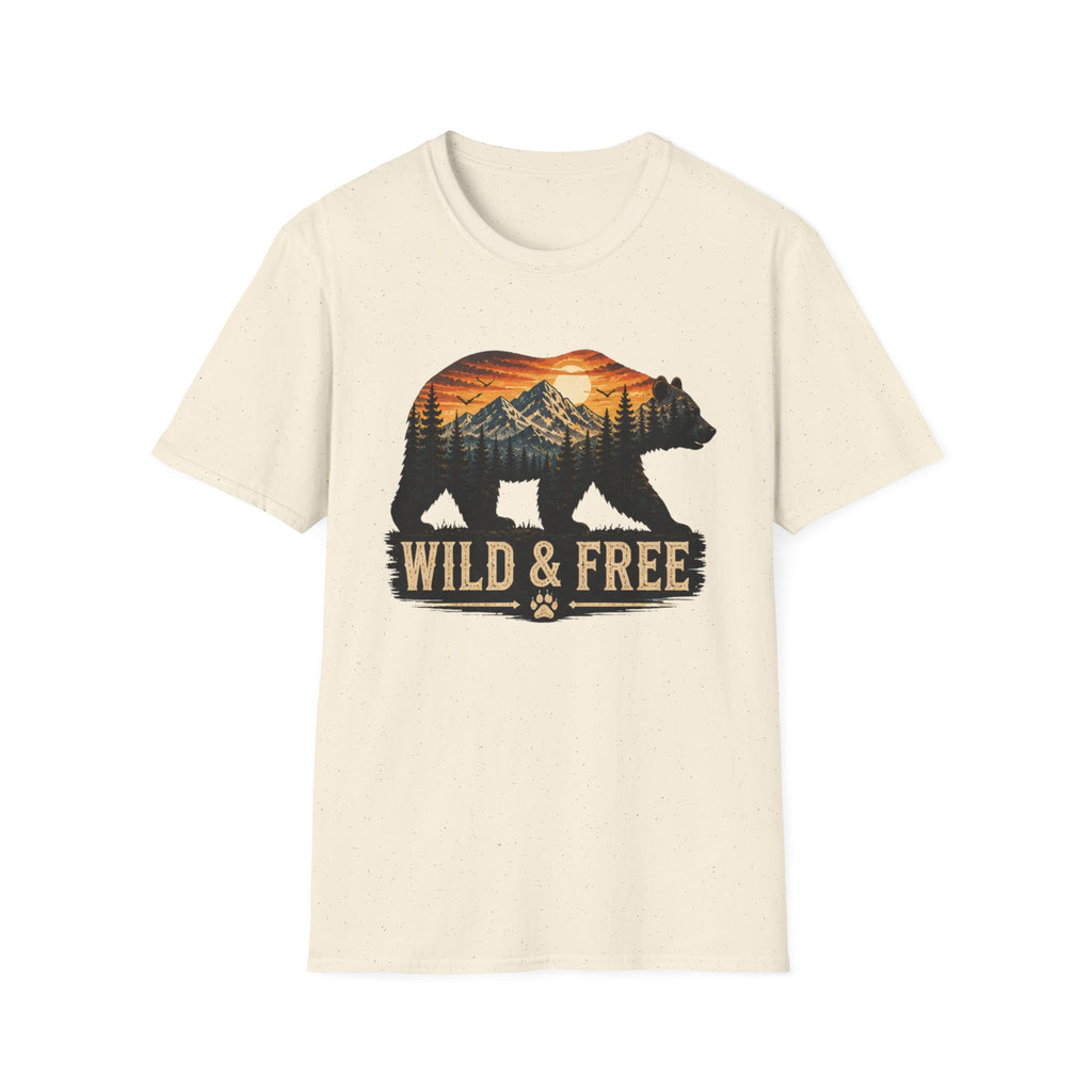 Wild and Free Bear Shirt|Outdoor Graphic Tee|Nature Adventure Shirt|Mountain Bear T-Shirt|Camping Hiking Shirt|Gift for Outdoor|FathersDay