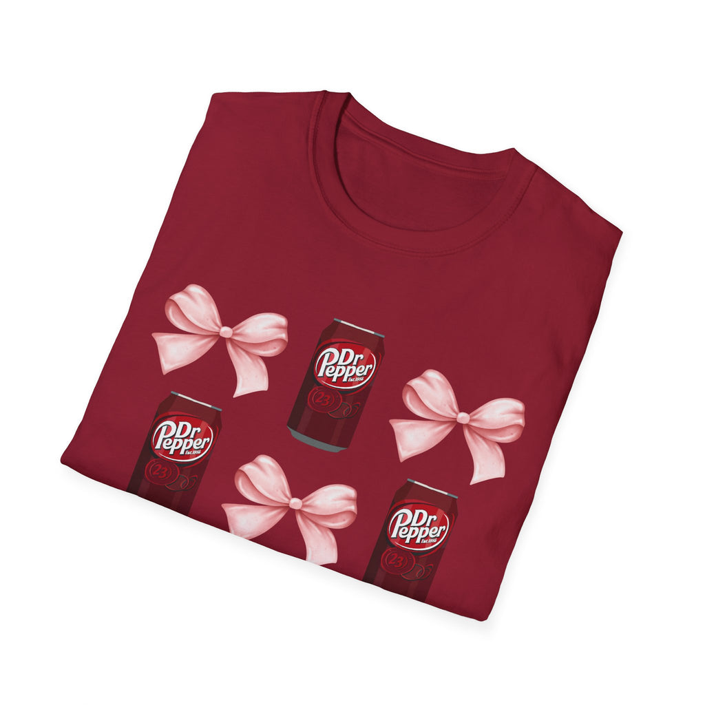 Dr Pepper Tshirt with Pink Bows  | Soda Pattern Tee