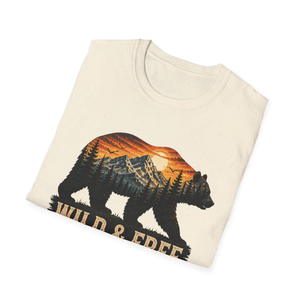 Wild and Free Bear Shirt|Outdoor Graphic Tee|Nature Adventure Shirt|Mountain Bear T-Shirt|Camping Hiking Shirt|Gift for Outdoor|FathersDay