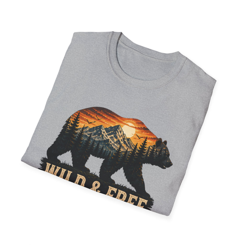 Wild and Free Bear Shirt|Outdoor Graphic Tee|Nature Adventure Shirt|Mountain Bear T-Shirt|Camping Hiking Shirt|Gift for Outdoor|FathersDay