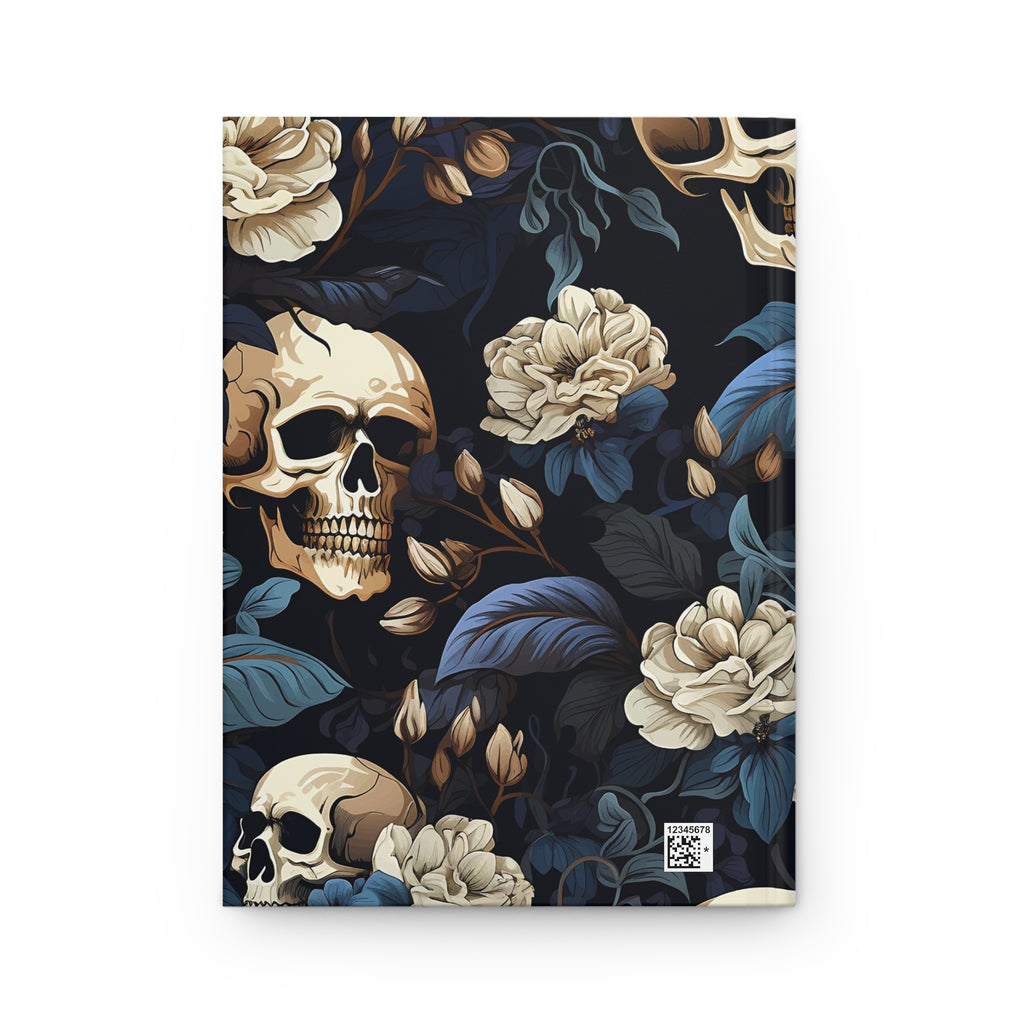 Skull with Floral Accents Hardcover Journal | Gothic Notebook
