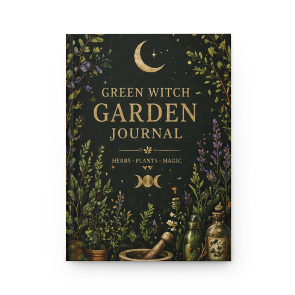 Green Witch Garden Journal Hardcover | Herbs Plants Magic Notebook