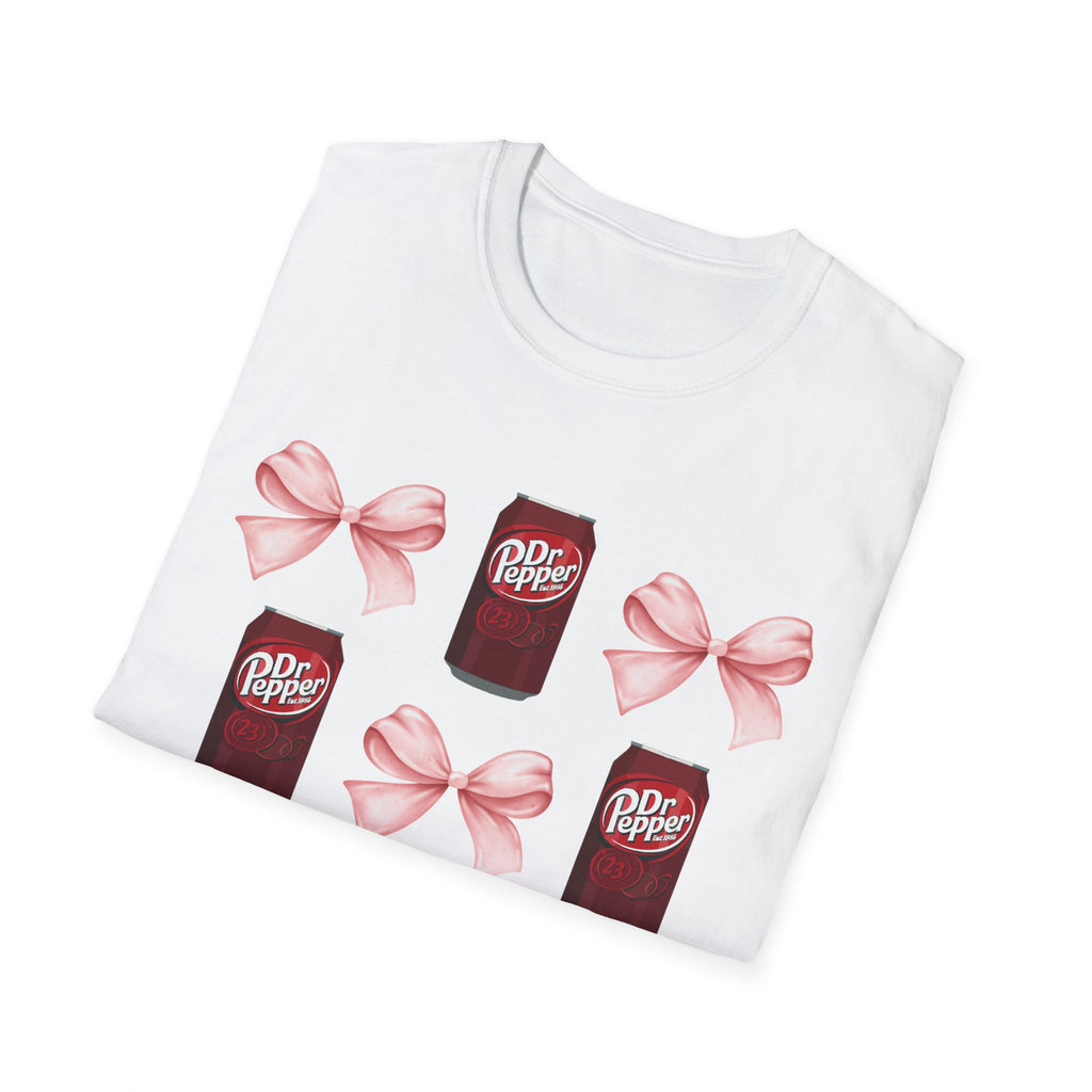 Dr Pepper Tshirt with Pink Bows  | Soda Pattern Tee