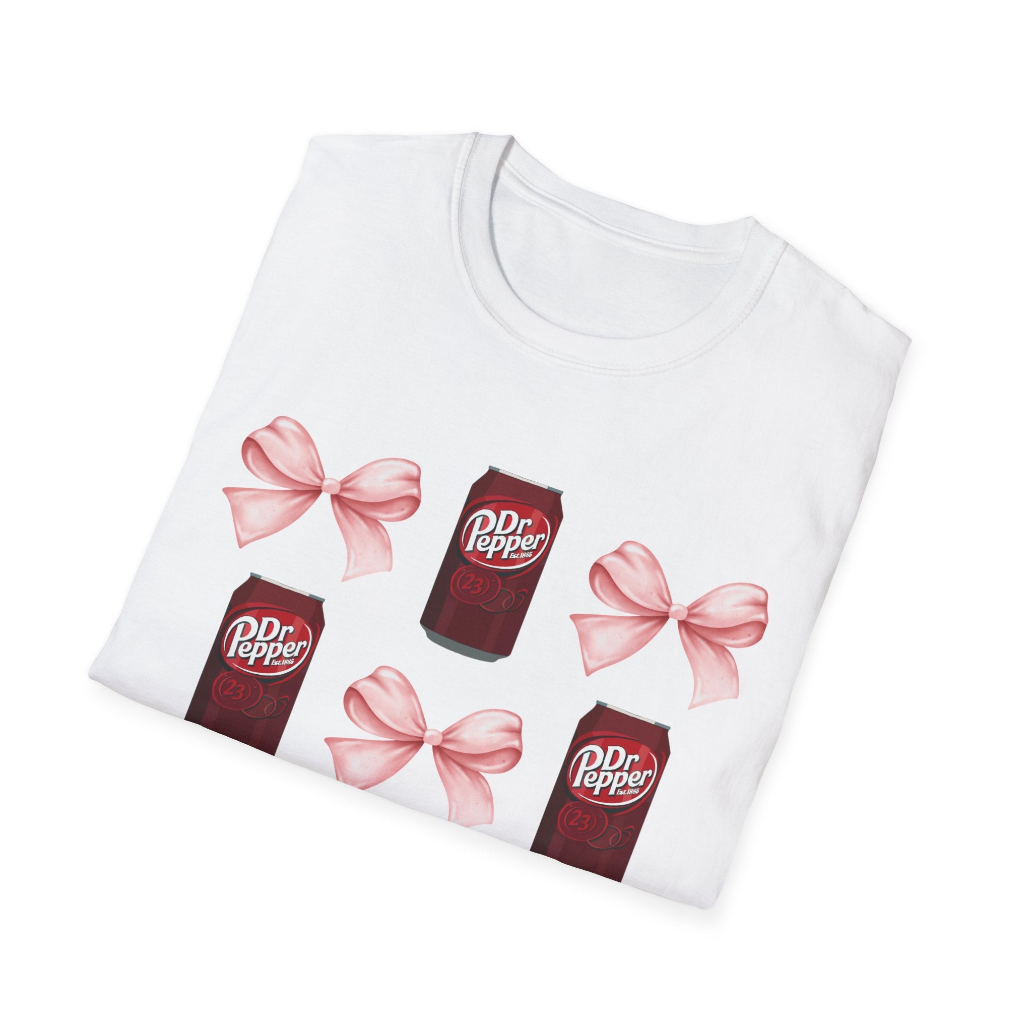 Dr Pepper Tshirt with Pink Bows  | Soda Pattern Tee