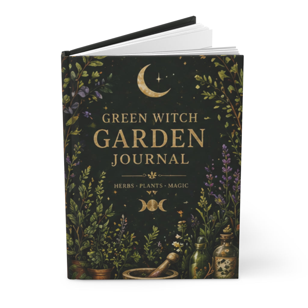 Green Witch Garden Journal Hardcover | Herbs Plants Magic Notebook