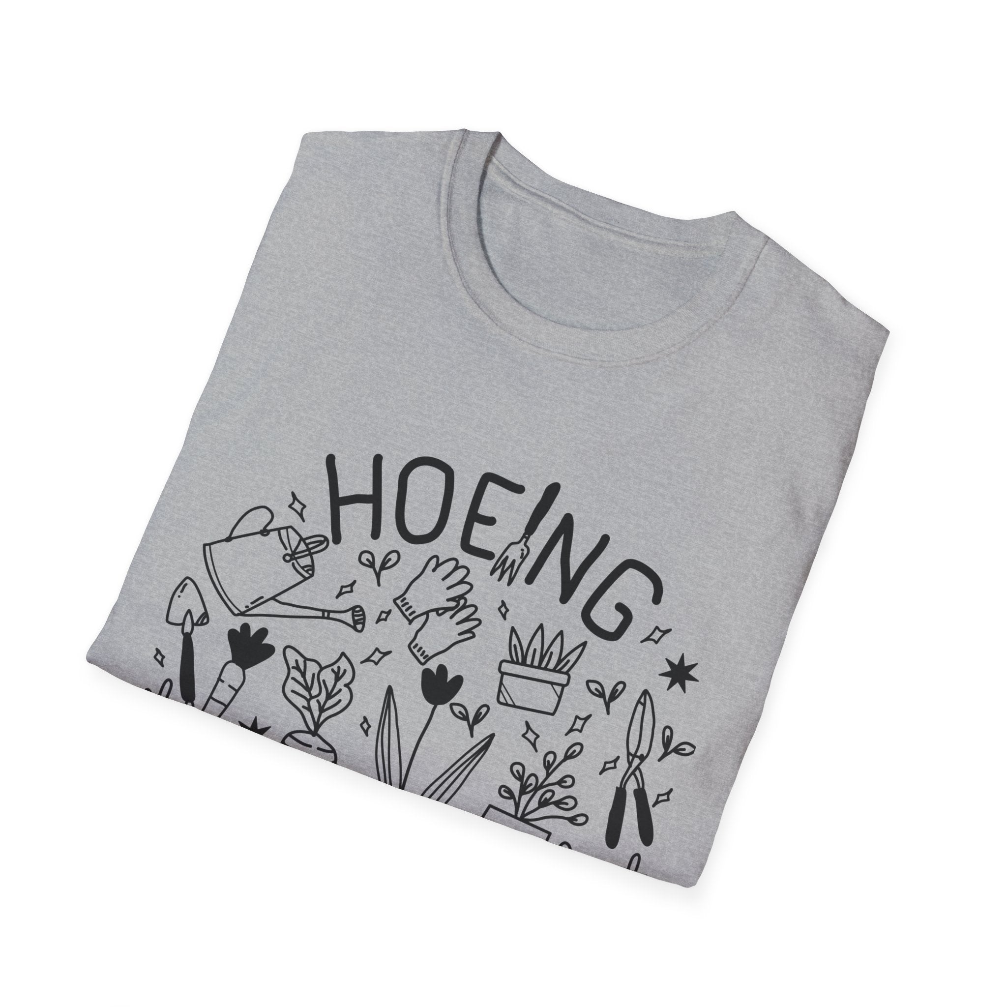 Hoeing Ain't Easy T-Shirt | Humorous Gardening Tee, Plant Lover Garden Crew|