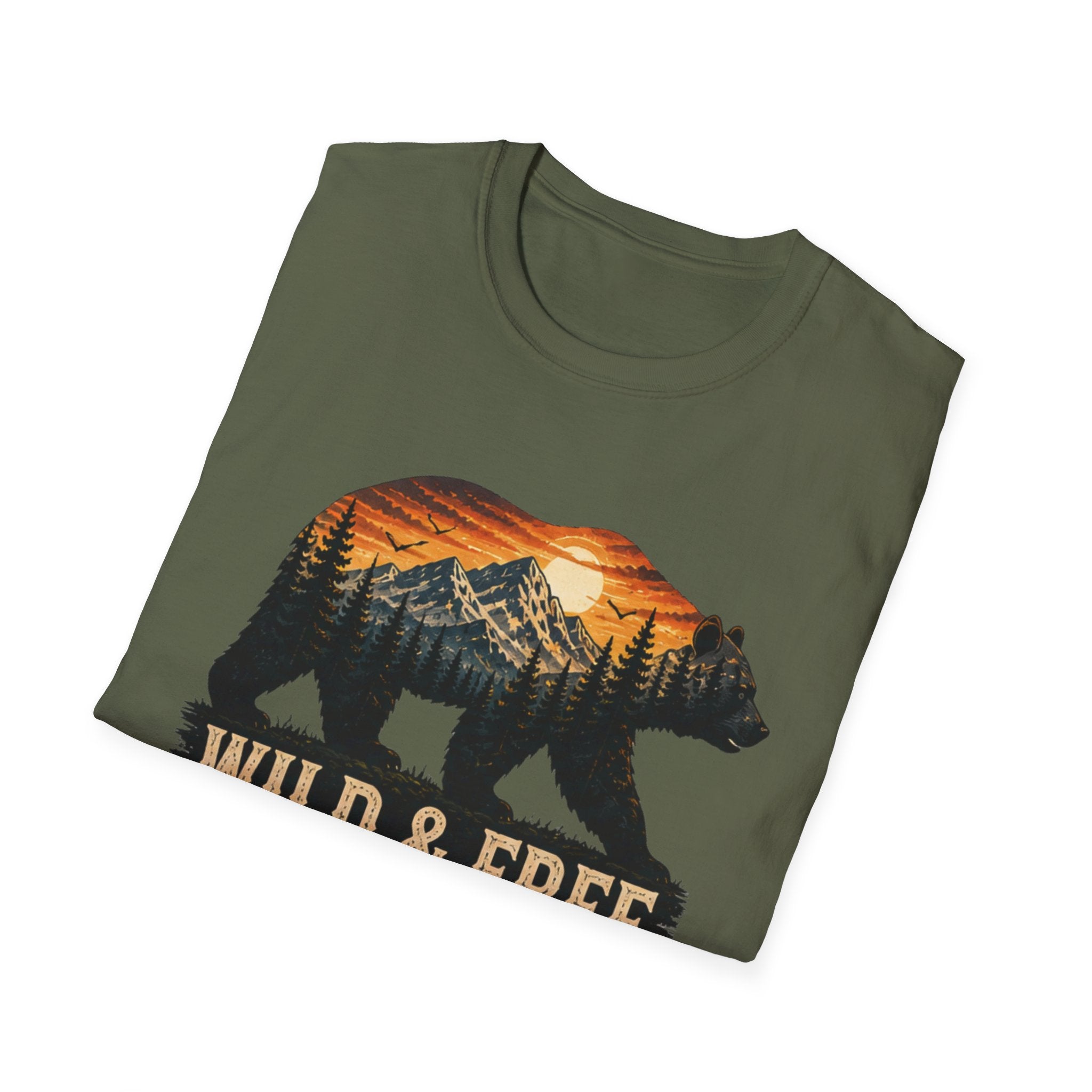 Wild and Free Bear Shirt|Outdoor Graphic Tee|Nature Adventure Shirt|Mountain Bear T-Shirt|Camping Hiking Shirt|Gift for Outdoor|FathersDay