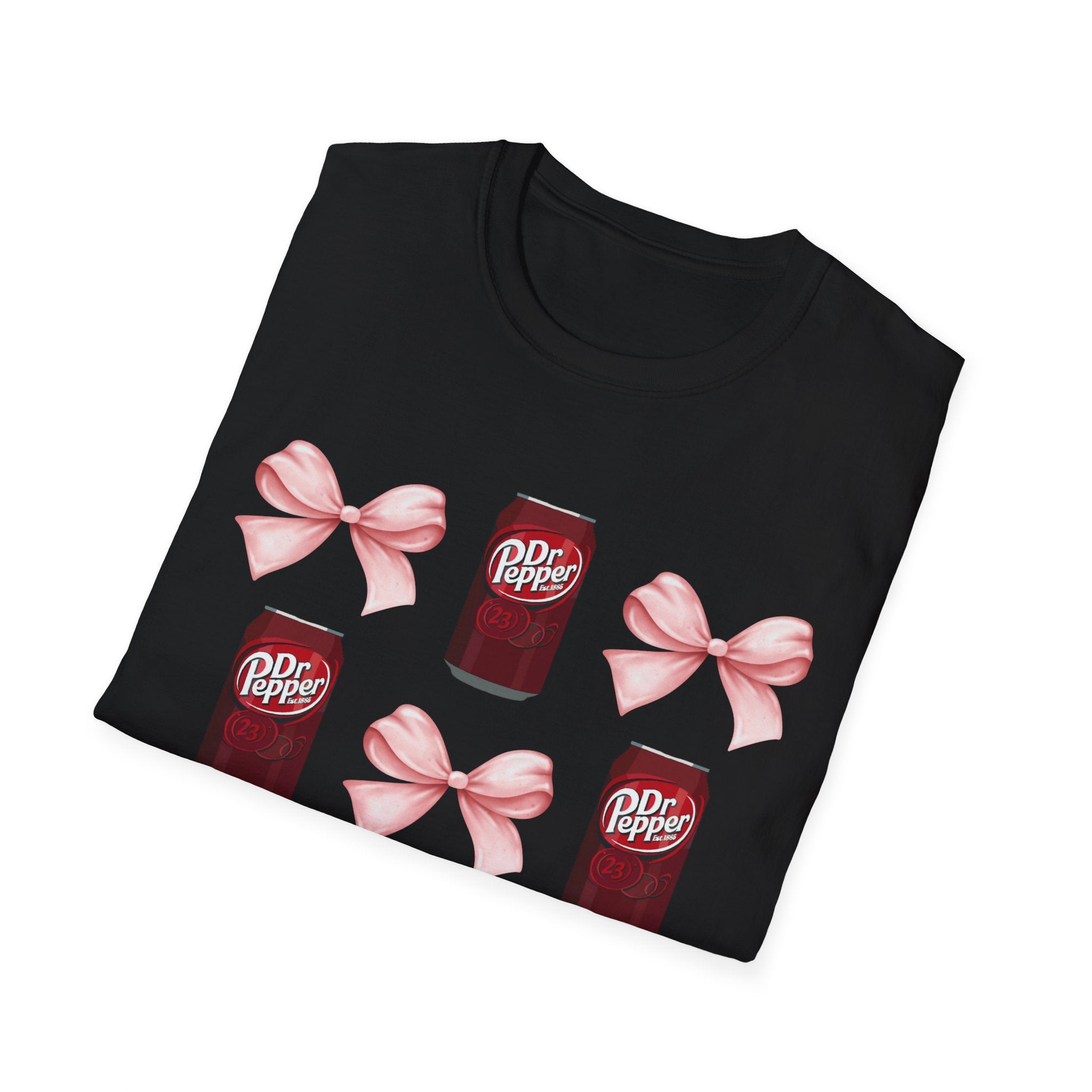 Dr Pepper Tshirt with Pink Bows  | Soda Pattern Tee