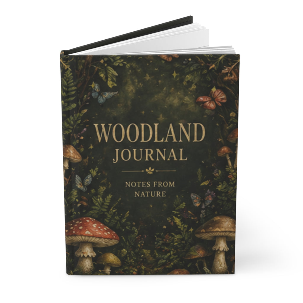 Woodland Journal Hardcover Journal | Notes From Nature, Mushroom Forest Design