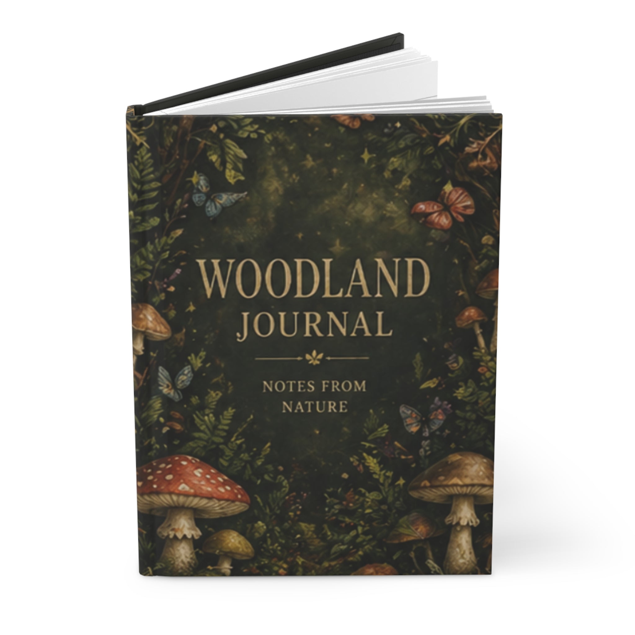 Woodland Journal Hardcover Journal | Notes From Nature, Mushroom Forest Design