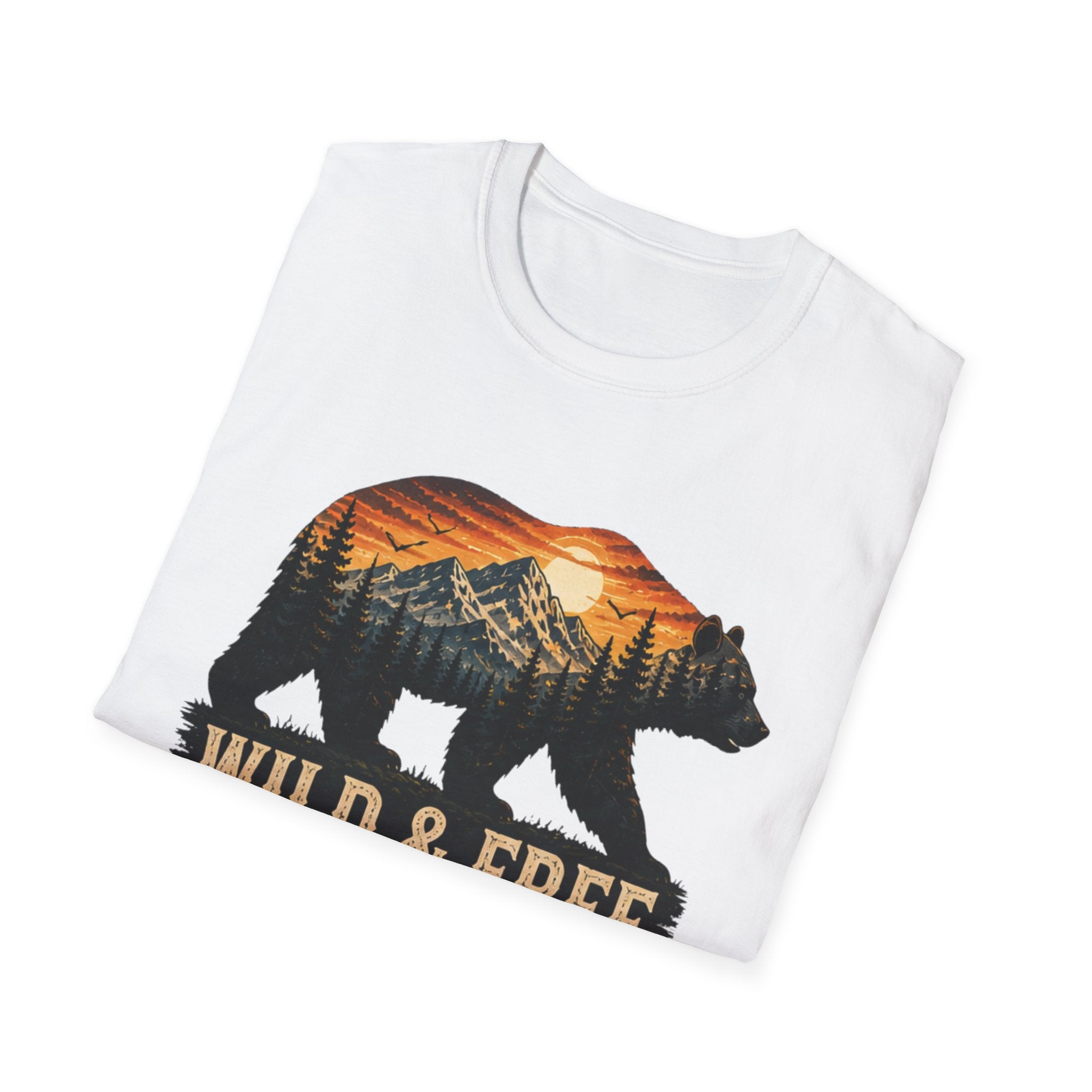 Wild and Free Bear Shirt|Outdoor Graphic Tee|Nature Adventure Shirt|Mountain Bear T-Shirt|Camping Hiking Shirt|Gift for Outdoor|FathersDay