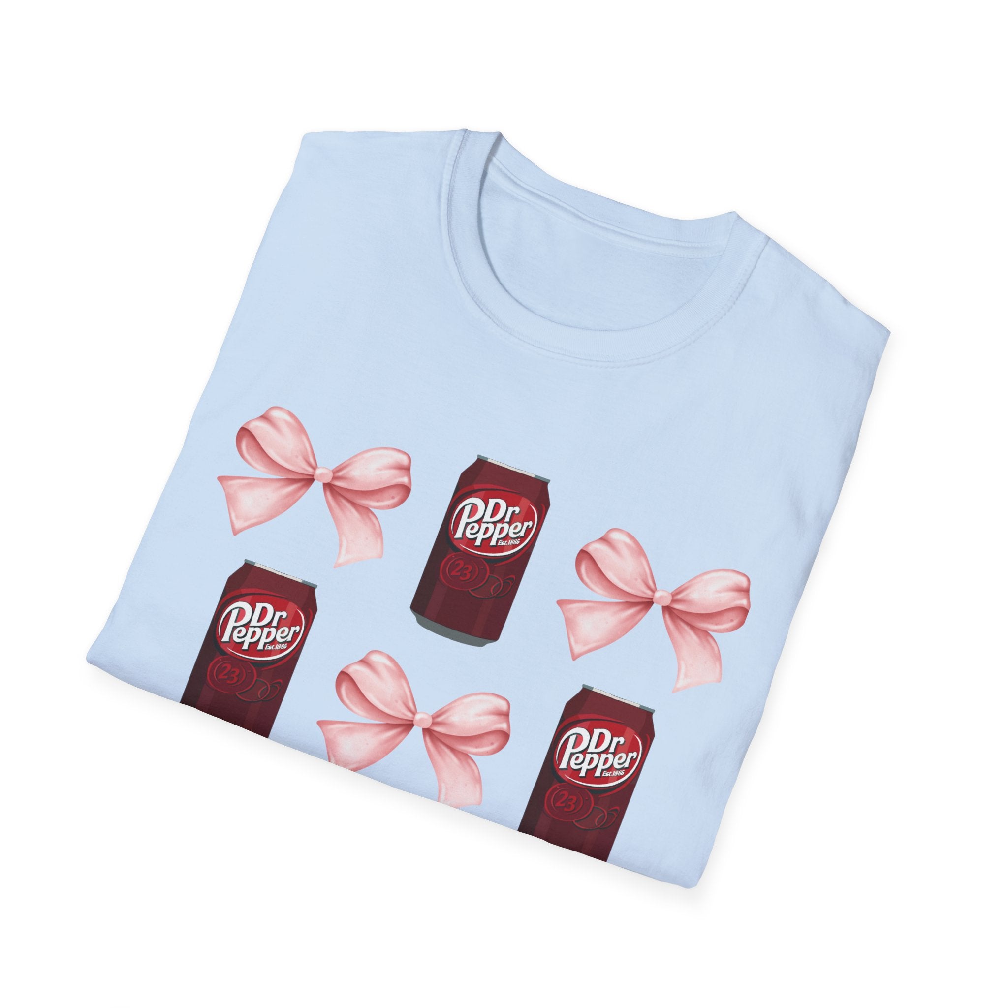 Dr Pepper Tshirt with Pink Bows  | Soda Pattern Tee