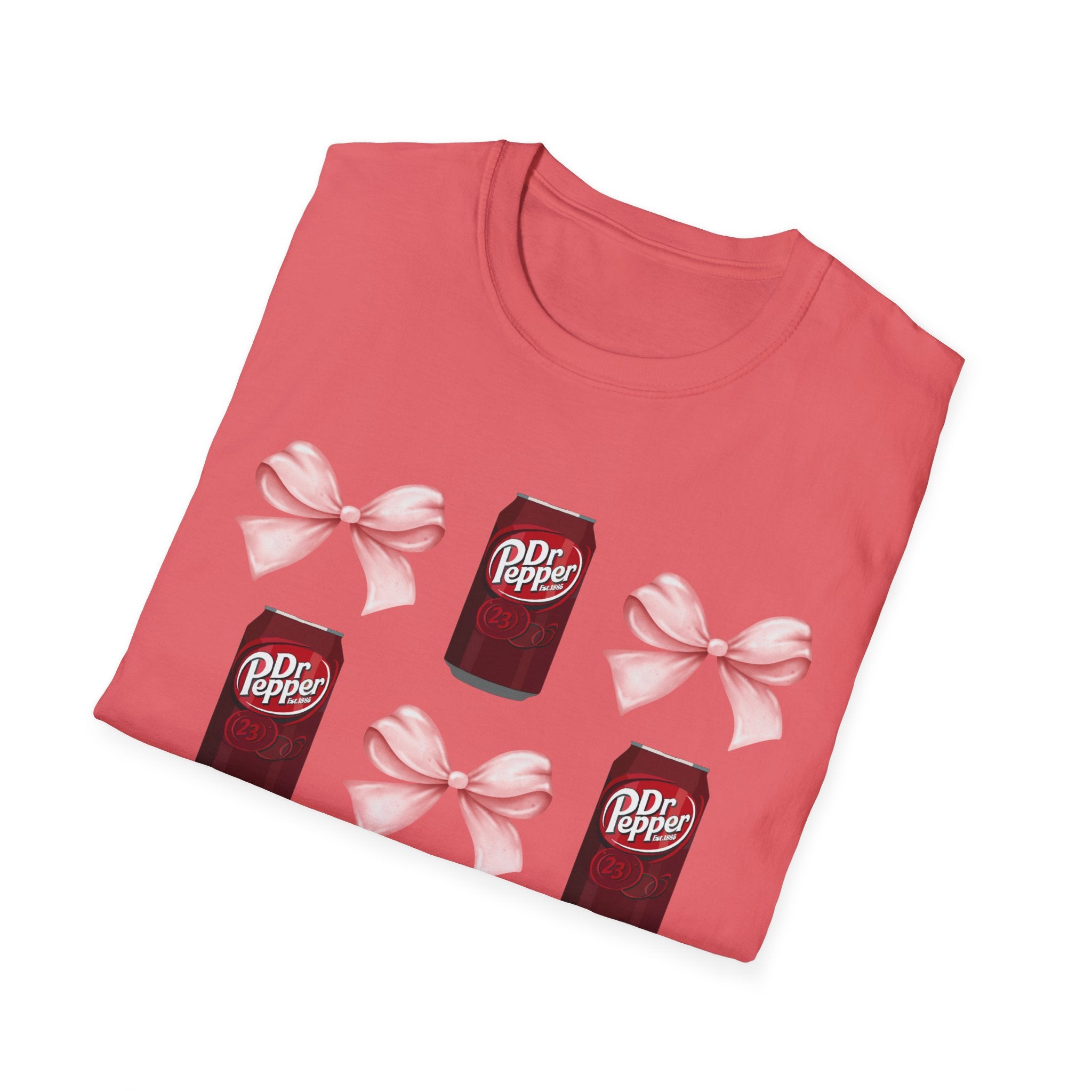 Dr Pepper Tshirt with Pink Bows  | Soda Pattern Tee