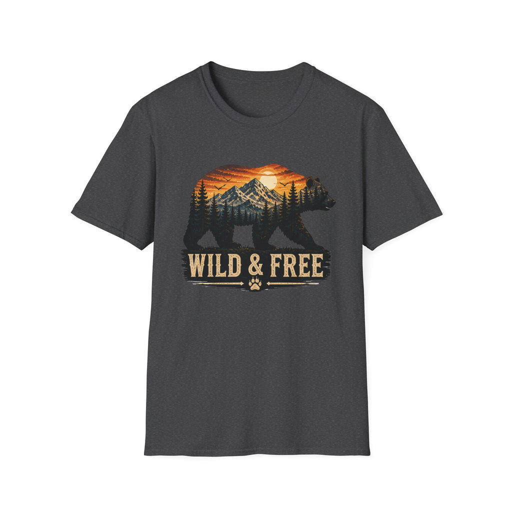 Wild and Free Bear Shirt|Outdoor Graphic Tee|Nature Adventure Shirt|Mountain Bear T-Shirt|Camping Hiking Shirt|Gift for Outdoor|FathersDay