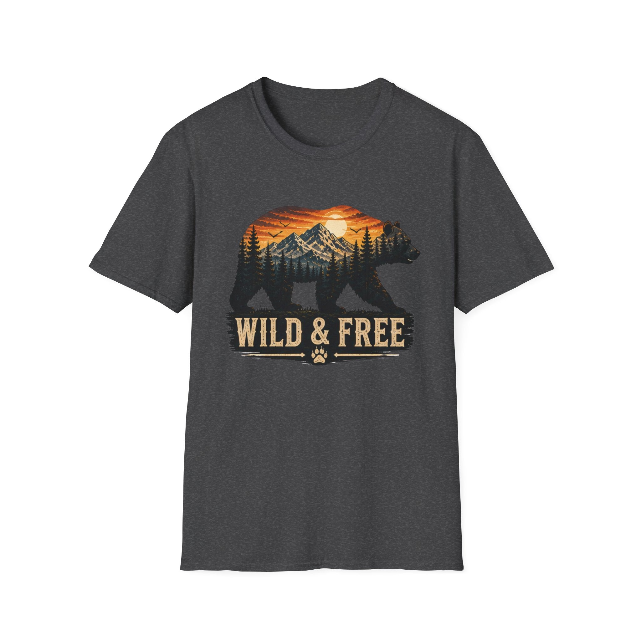 Wild and Free Bear Shirt|Outdoor Graphic Tee|Nature Adventure Shirt|Mountain Bear T-Shirt|Camping Hiking Shirt|Gift for Outdoor|FathersDay