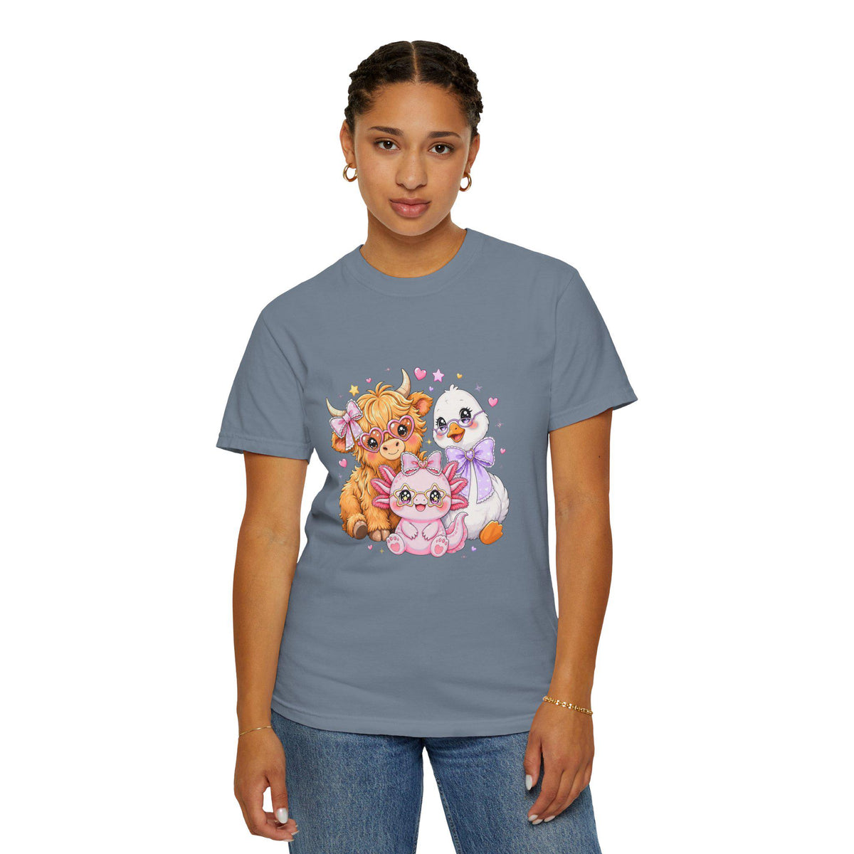 Cute Farm Animals T-Shirt, Cow Chick Kitten Kawaii Tee, Cottagecore Shirt, Country Girl Gift, Pastel Aesthetic Farmhouse Tee