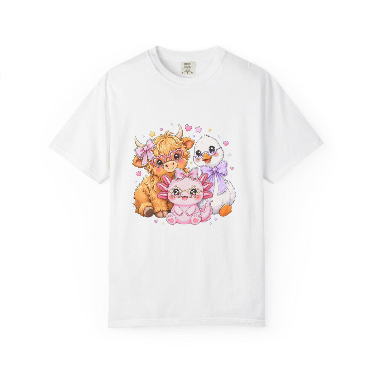 Cute Farm Animals T-Shirt, Cow Chick Kitten Kawaii Tee, Cottagecore Shirt, Country Girl Gift, Pastel Aesthetic Farmhouse Tee