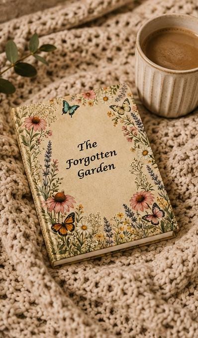 Forgotten Garden Floral Hardcover Journal | Botanical Butterfly Vintage Notebook for Women