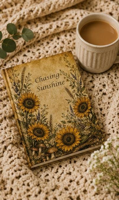 Sunflower Journal Hardcover, Floral Bouquet Notebook, Gift for Her