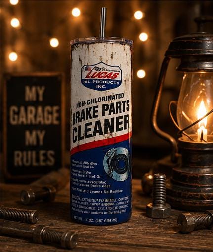 Brake Parts Cleaner Tumbler Funny Mechanic Gift for Him Dad Husband 20oz 30oz Stainless Steel Cup