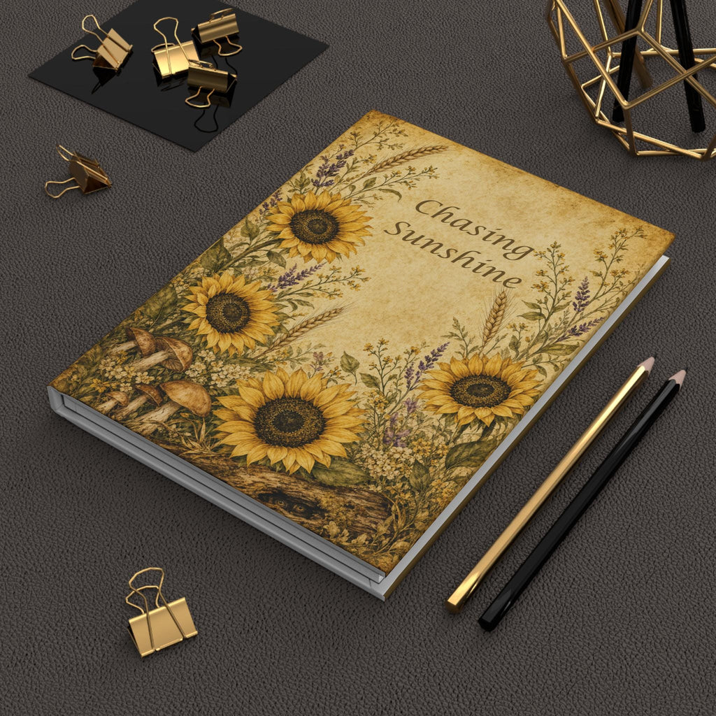 Sunflower Journal Hardcover, Floral Bouquet Notebook, Gift for Her