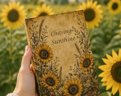 Sunflower Journal Hardcover, Floral Bouquet Notebook, Gift for Her