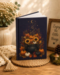 Fall Pumpkin Floral Journal, Sunflower Hardcover Notebook, Autumn Gift