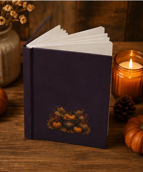 Fall Pumpkin Floral Journal, Sunflower Hardcover Notebook, Autumn Gift