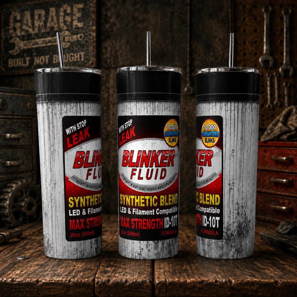 Blinker Fluid Tumbler Funny Mechanic Gift for Him Dad Husband 20oz 30oz Stainless Steel Insulated Cup