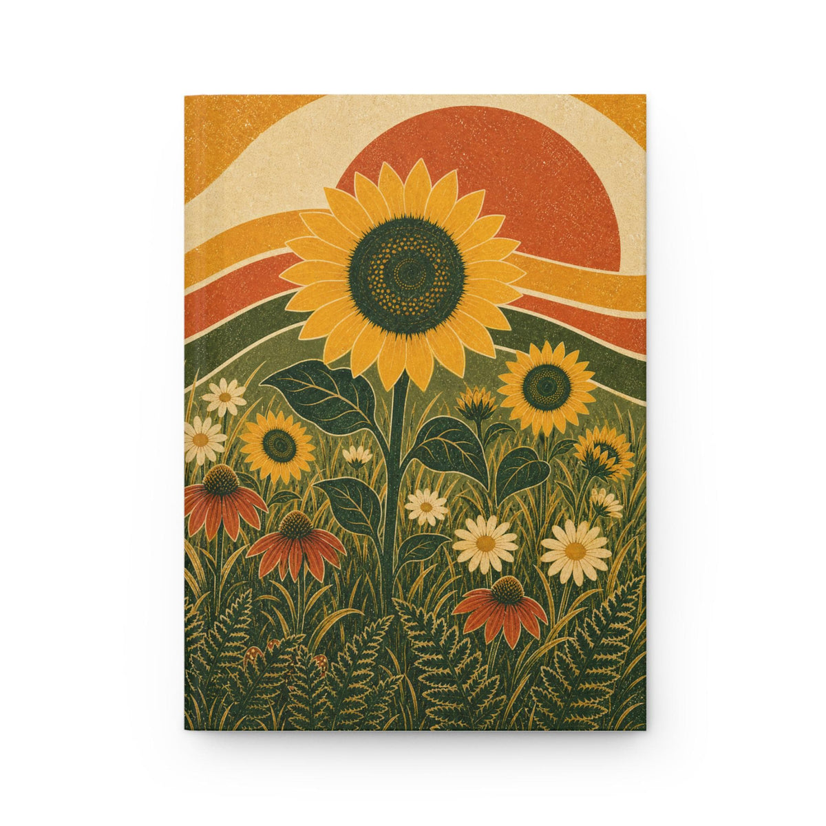 Sunflower Journal Cottagecore, Boho Wildflower Notebook,Nature Lover Gift