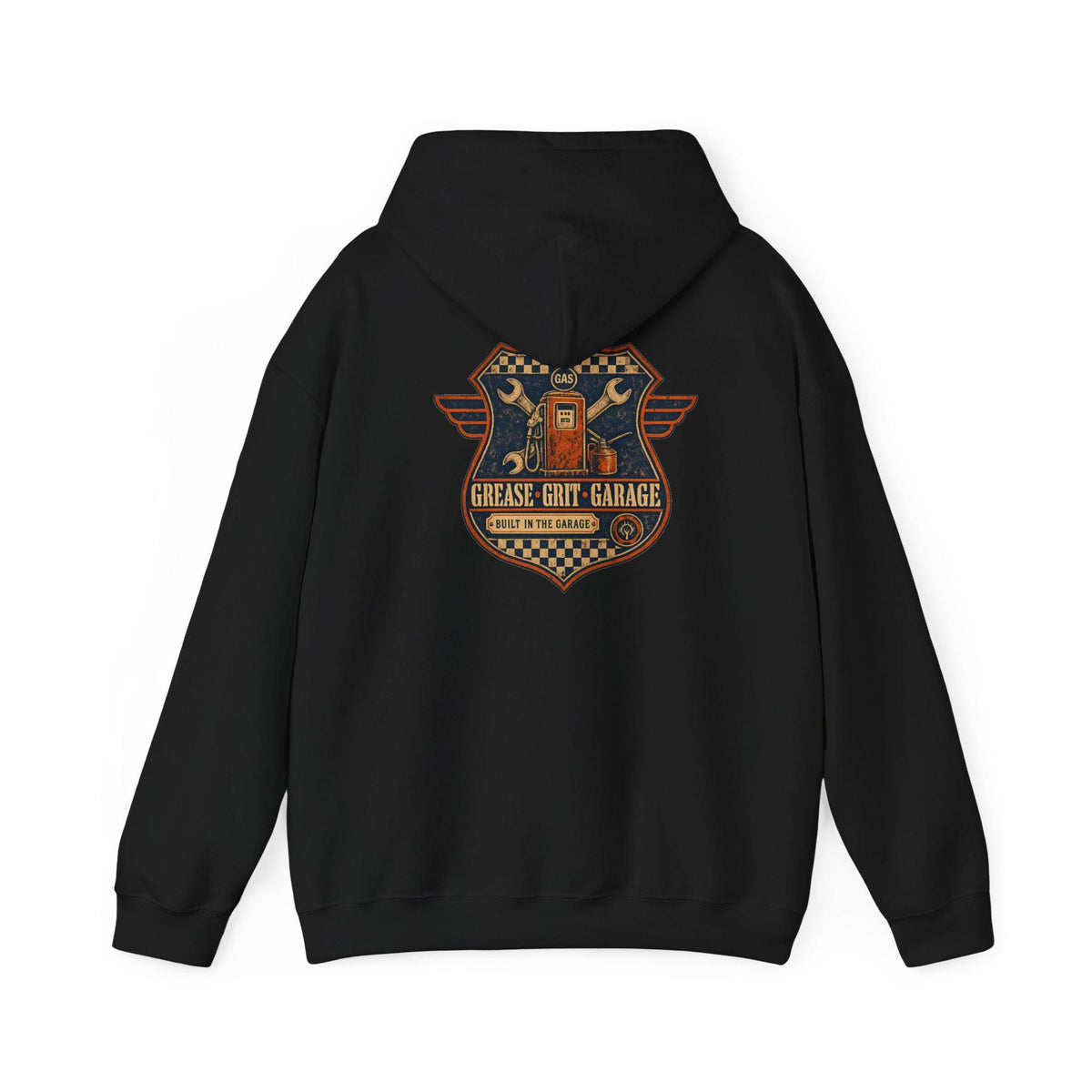 Mechanic Hoodie, Grease Grit Garage Pullover Sweatshirt, Gift for Him