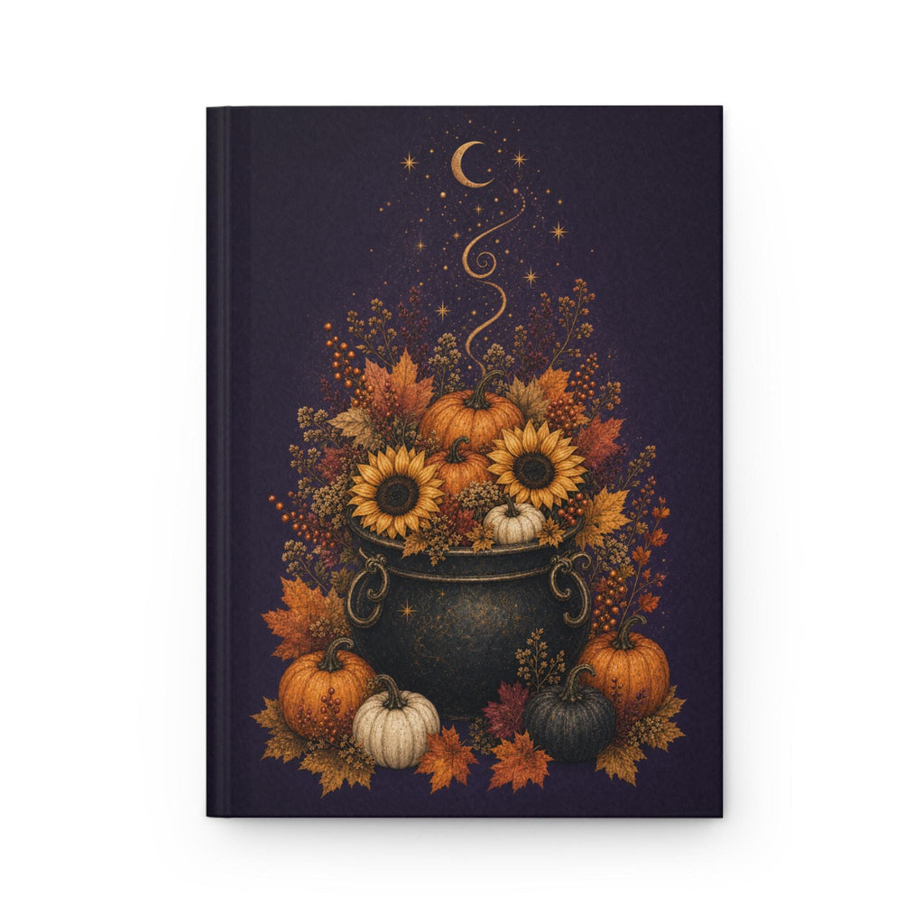 Fall Pumpkin Floral Journal, Sunflower Hardcover Notebook, Autumn Gift