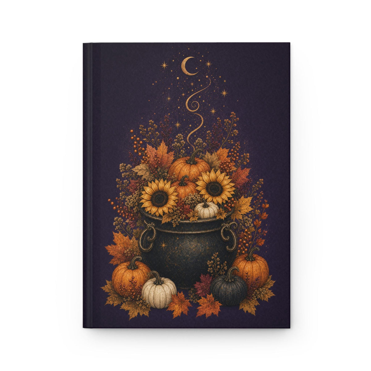 Fall Pumpkin Floral Journal, Sunflower Hardcover Notebook, Autumn Gift