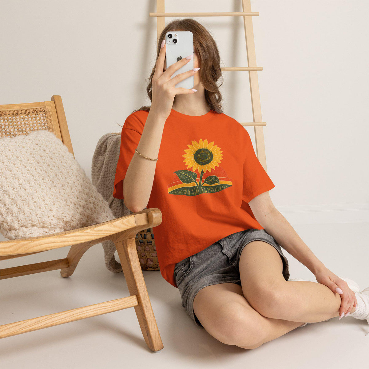 Retro Sunflower Sunset Shirt, Boho Graphic Tee, Sunflower Gift