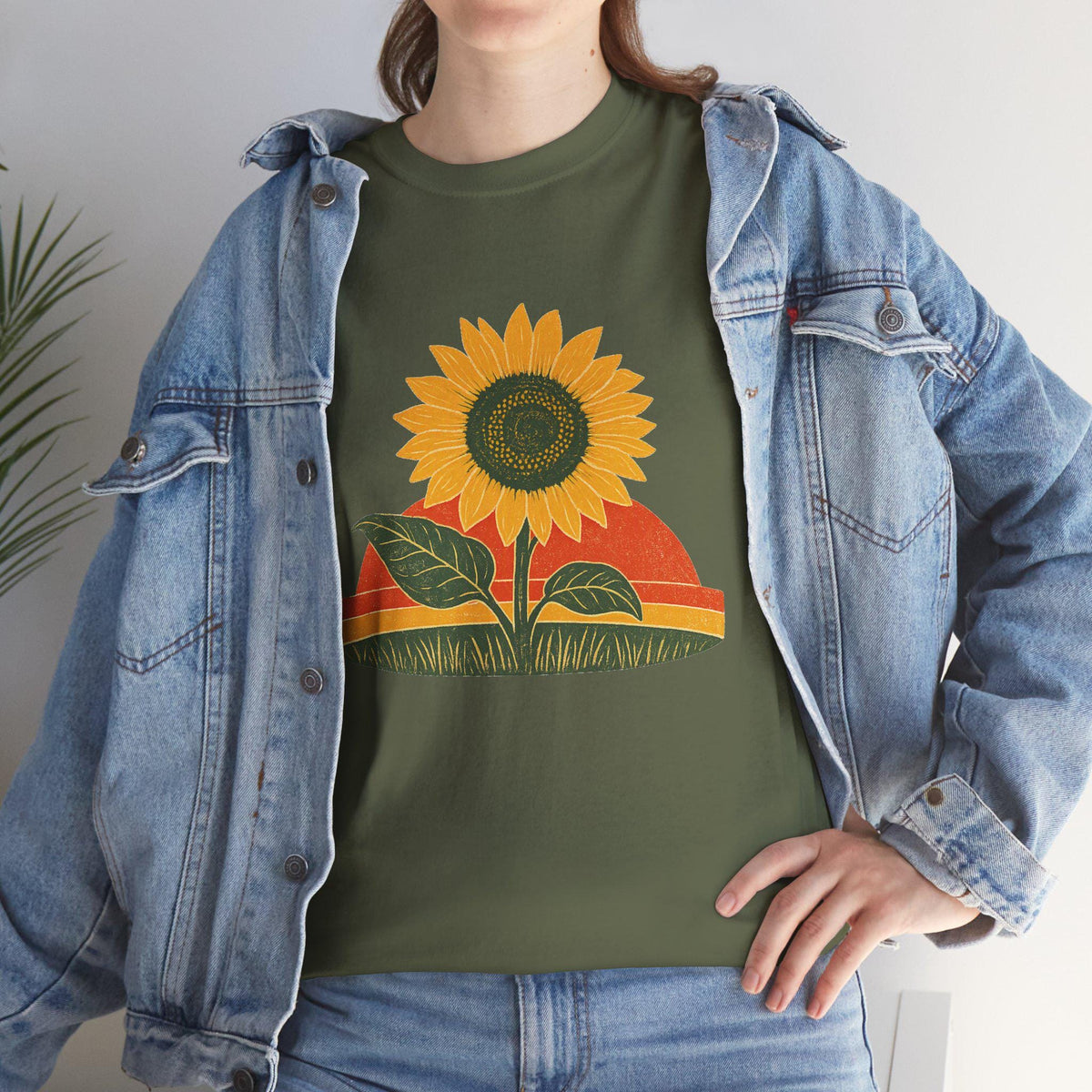 Retro Sunflower Sunset Shirt, Boho Graphic Tee, Sunflower Gift