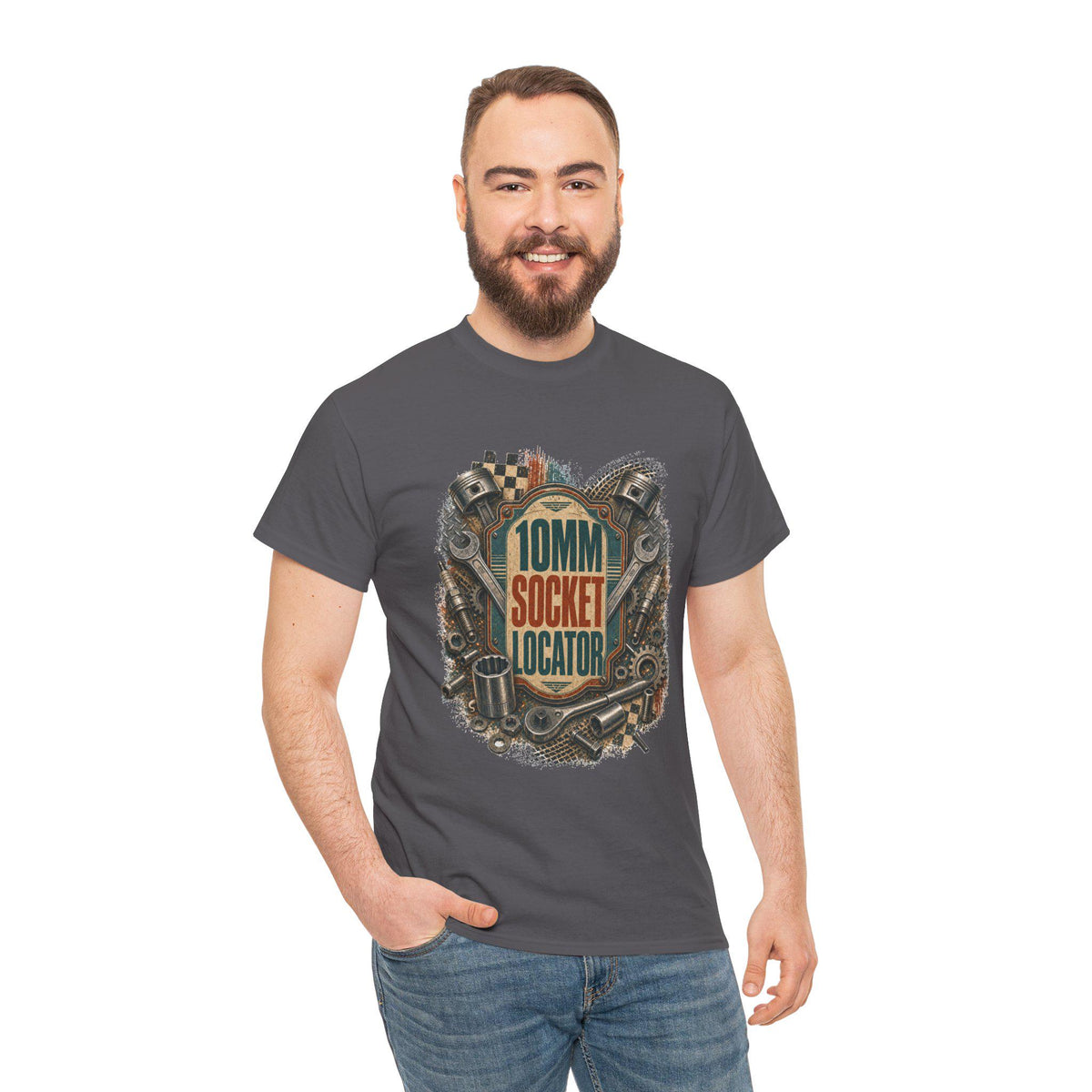 Mechanic Funny Tee,10mm Socket Locator Shirt, Gift for Dad Husband Car Guy