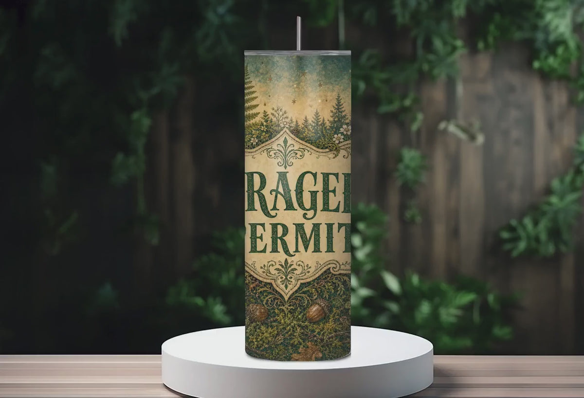 Forager's Permit Skinny Tumbler, Mushroom Cottagecore Cup,Cottagecore Nature Travel Mug