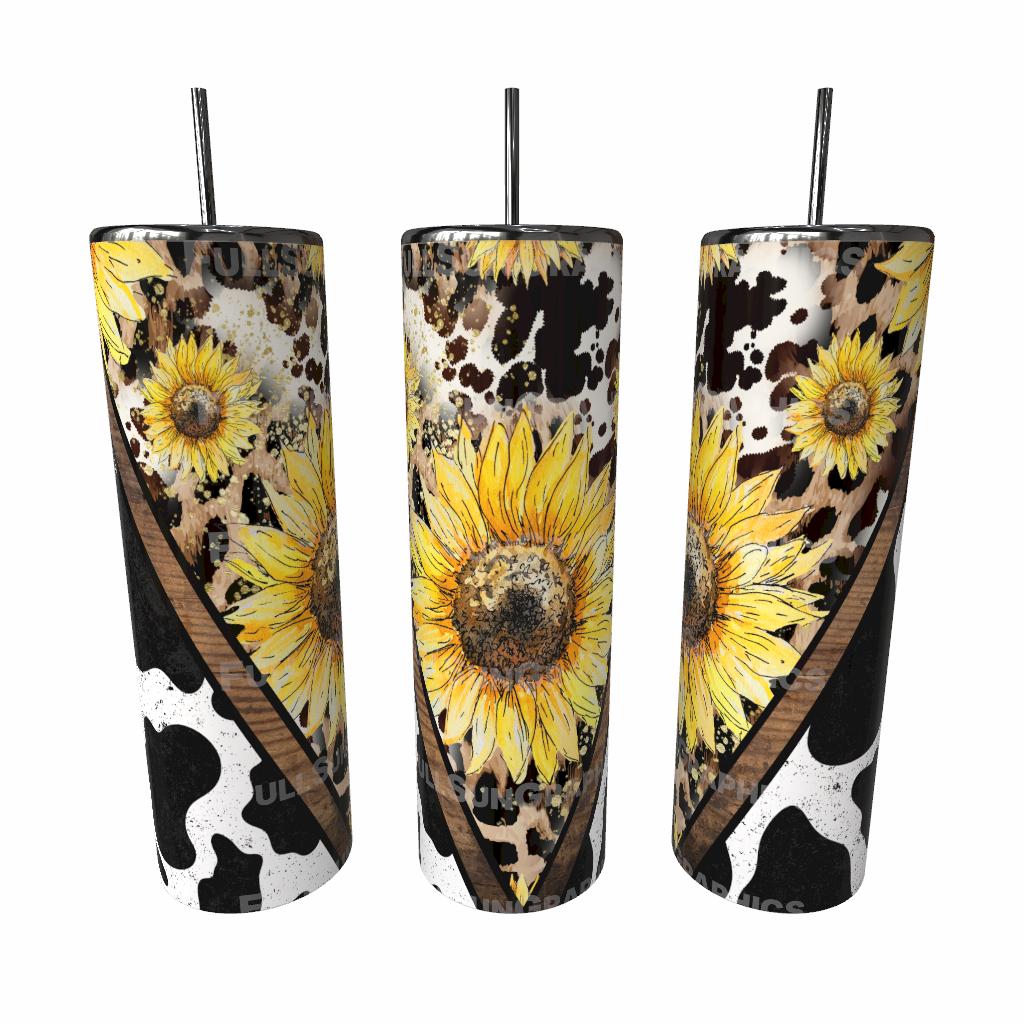 Sunflower Cow Tumbler